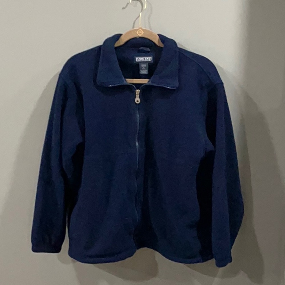 Navy Blue Zip-Up Fleece Jacket